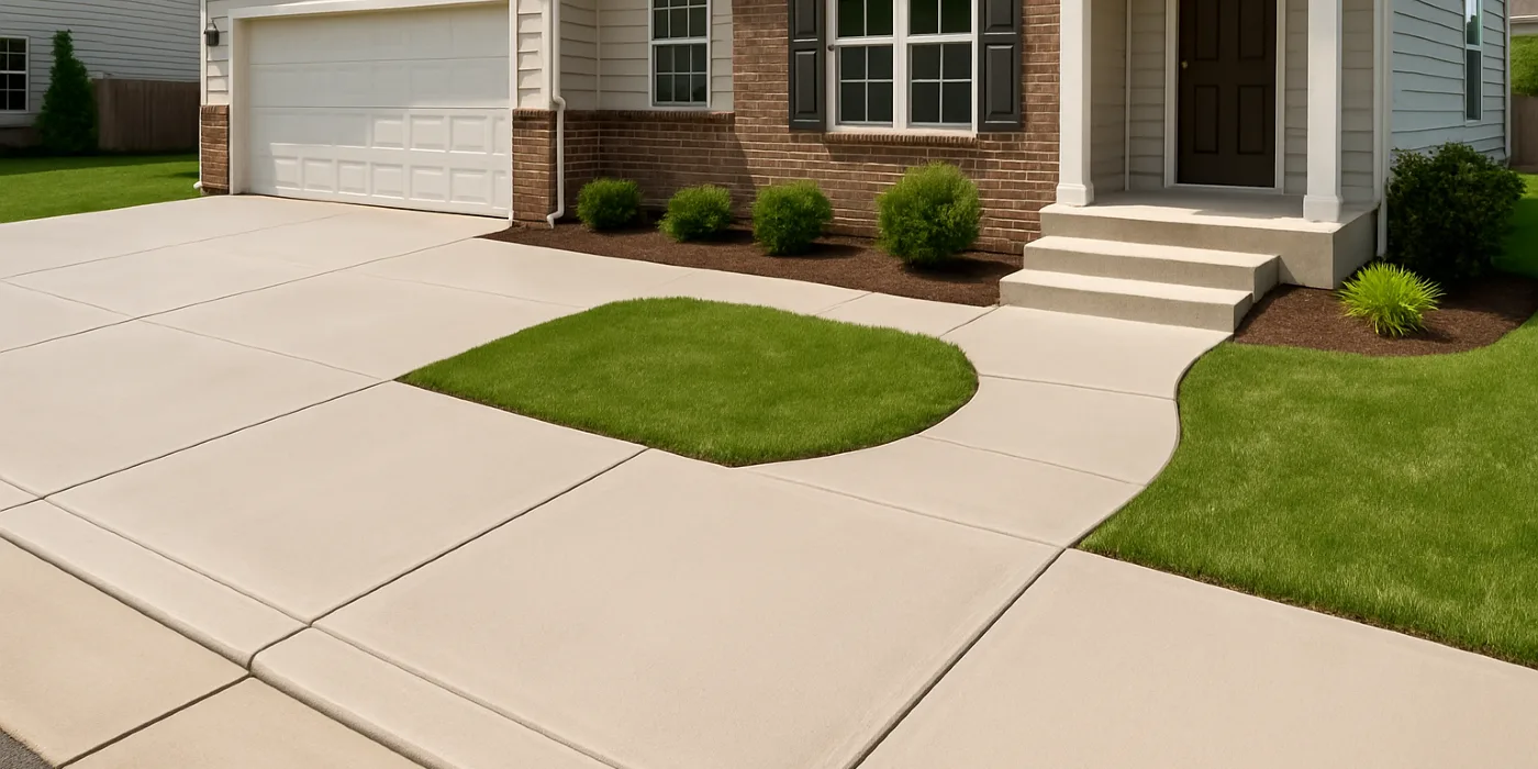 a concrete porch and sidewalk from Houston Concrete Services in Houston, TX - concrete slab foundation