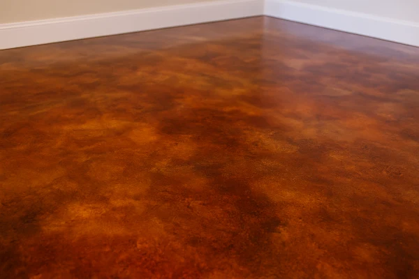 a red epoxy floor from Houston Concrete Services in Houston, TX - concrete slab foundation